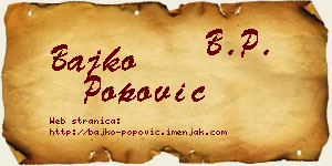 Bajko Popović vizit kartica